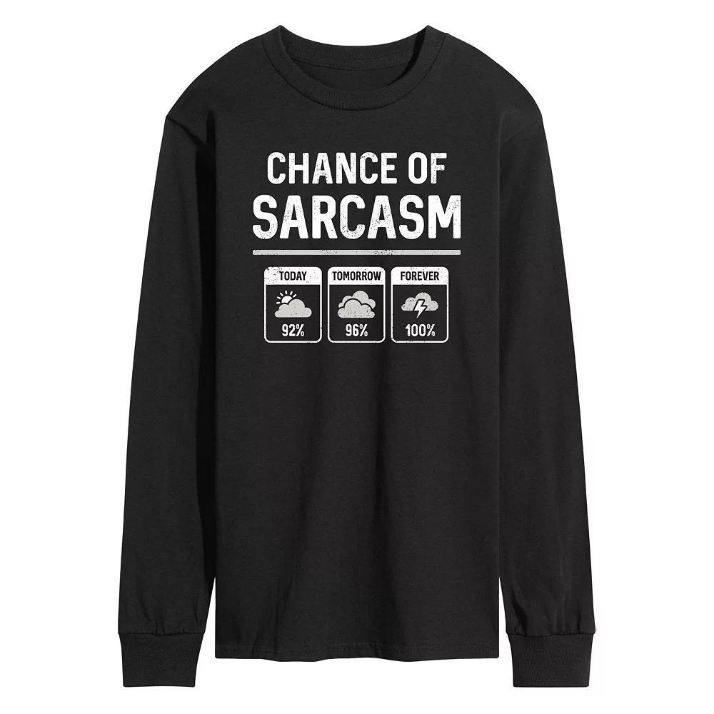 Mens Chance Of Sarcasm Forecast Long Sleeve Tee Product Image