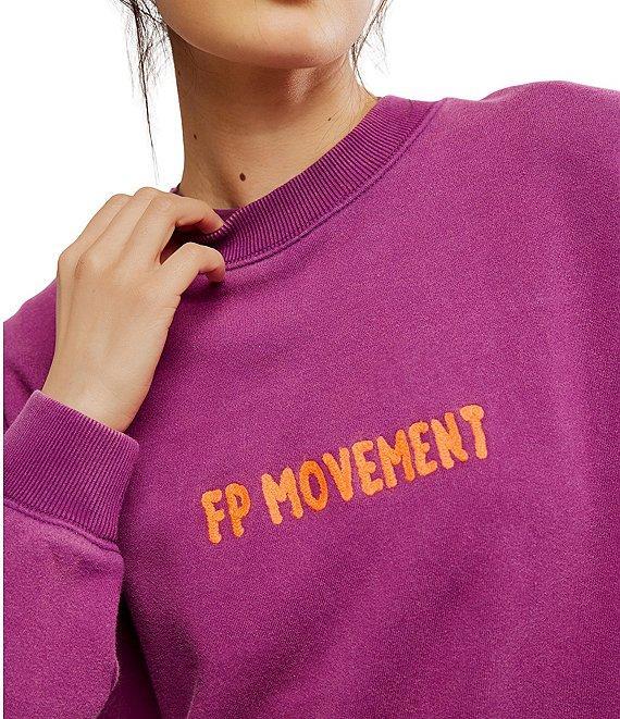 FP Movement All Star Crew Neck Long Sleeve Slouchy Embroidered Logo Pullover Product Image