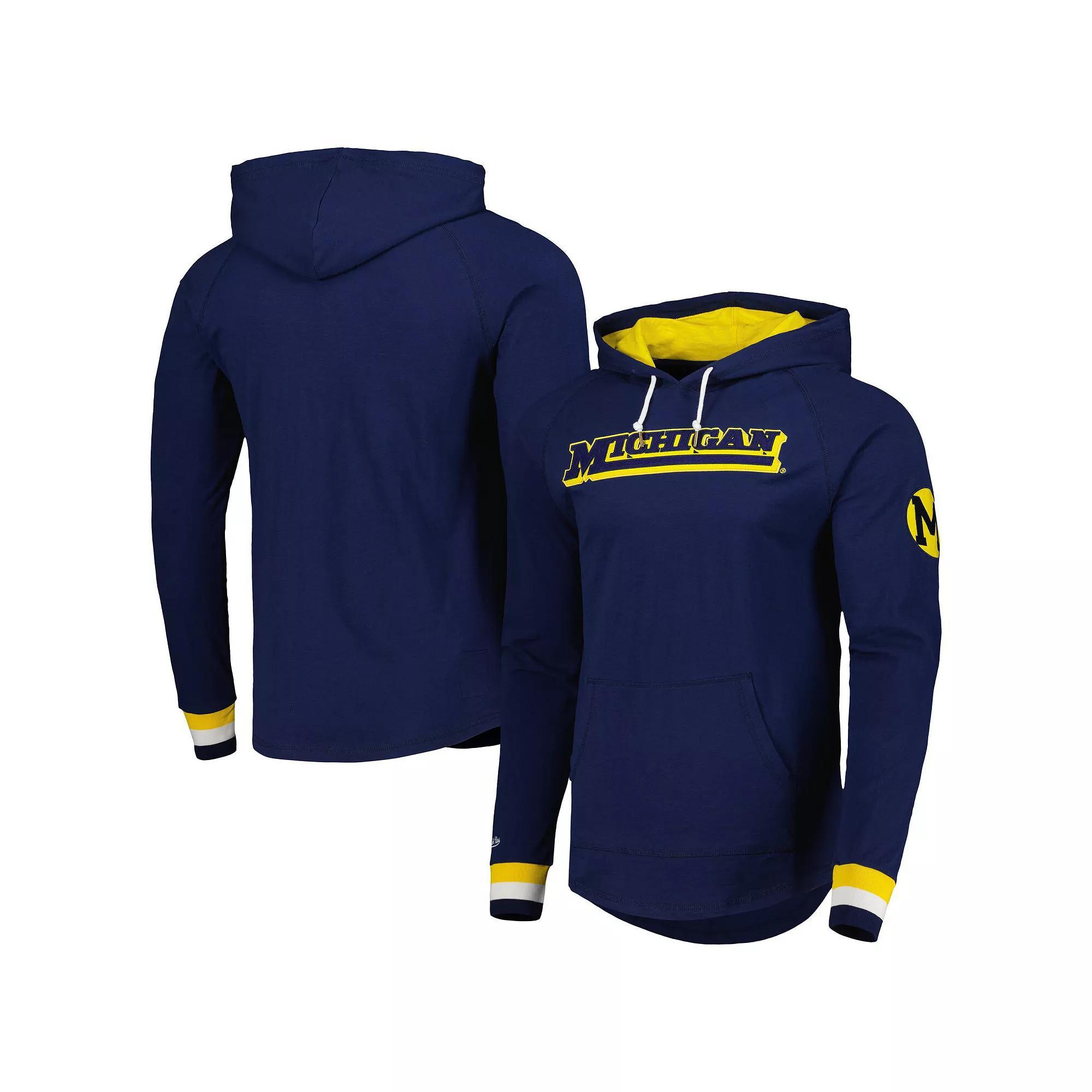 Men's Mitchell & Ness  Navy Michigan Wolverines Legendary Raglan Pullover Hoodie, Size: XL, Blue Product Image