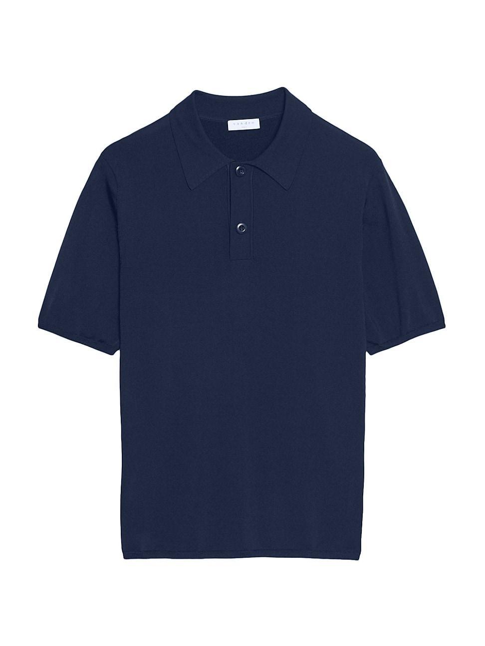Mens Short-Sleeve Knitted Polo Shirt Product Image
