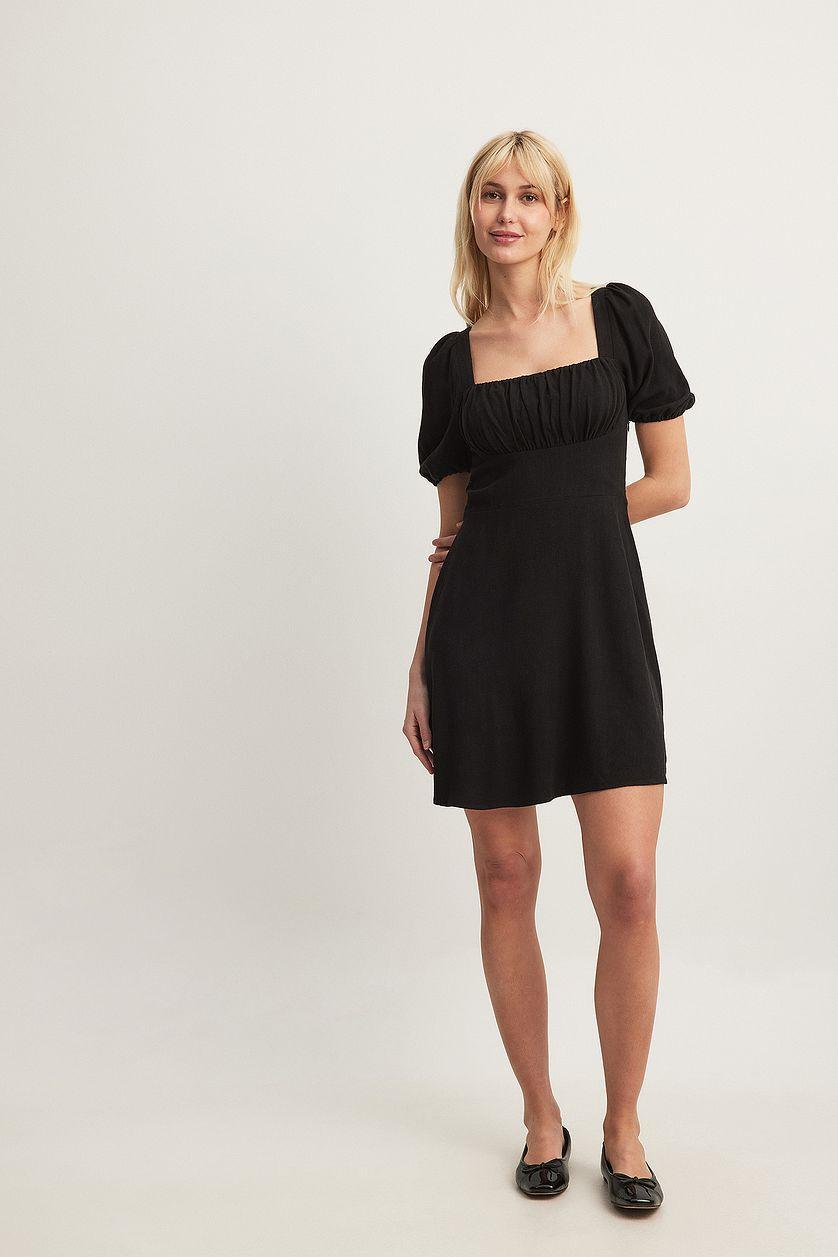 Tie Back Puff Sleeve Mini Dress Product Image