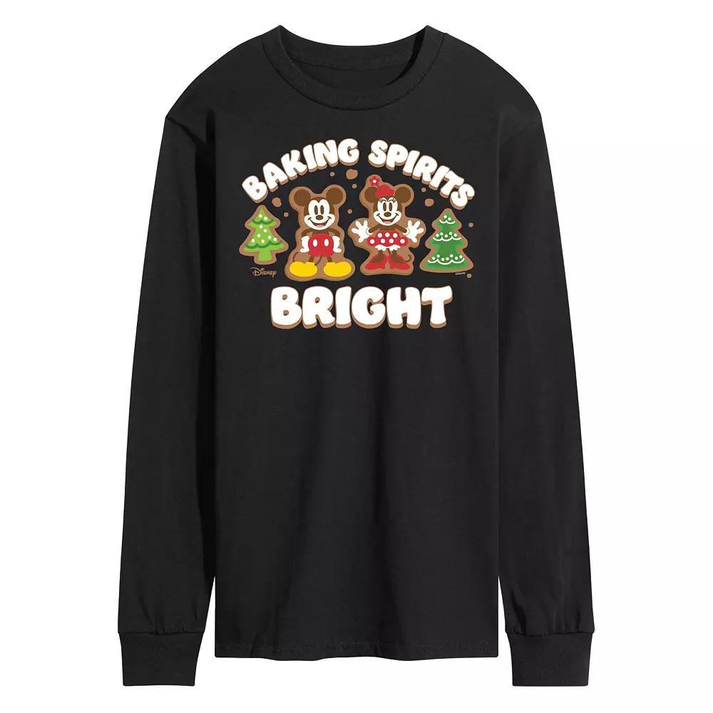 Disneys Mickey & Minnie Mouse Mens Baking Spirits Bright Long Sleeve Graphic Tee Product Image