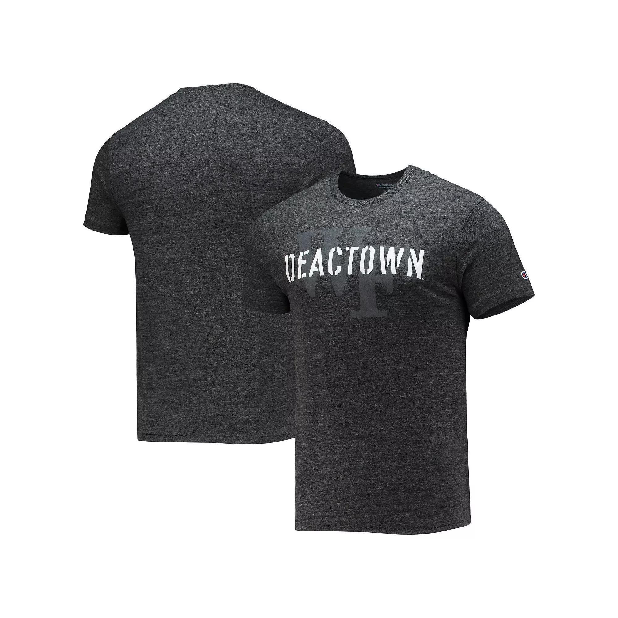 Men's Champion Heathered Black Wake Forest Demon Deacons Tri-Blend T-Shirt, Size: Small, Wfu Charco Product Image