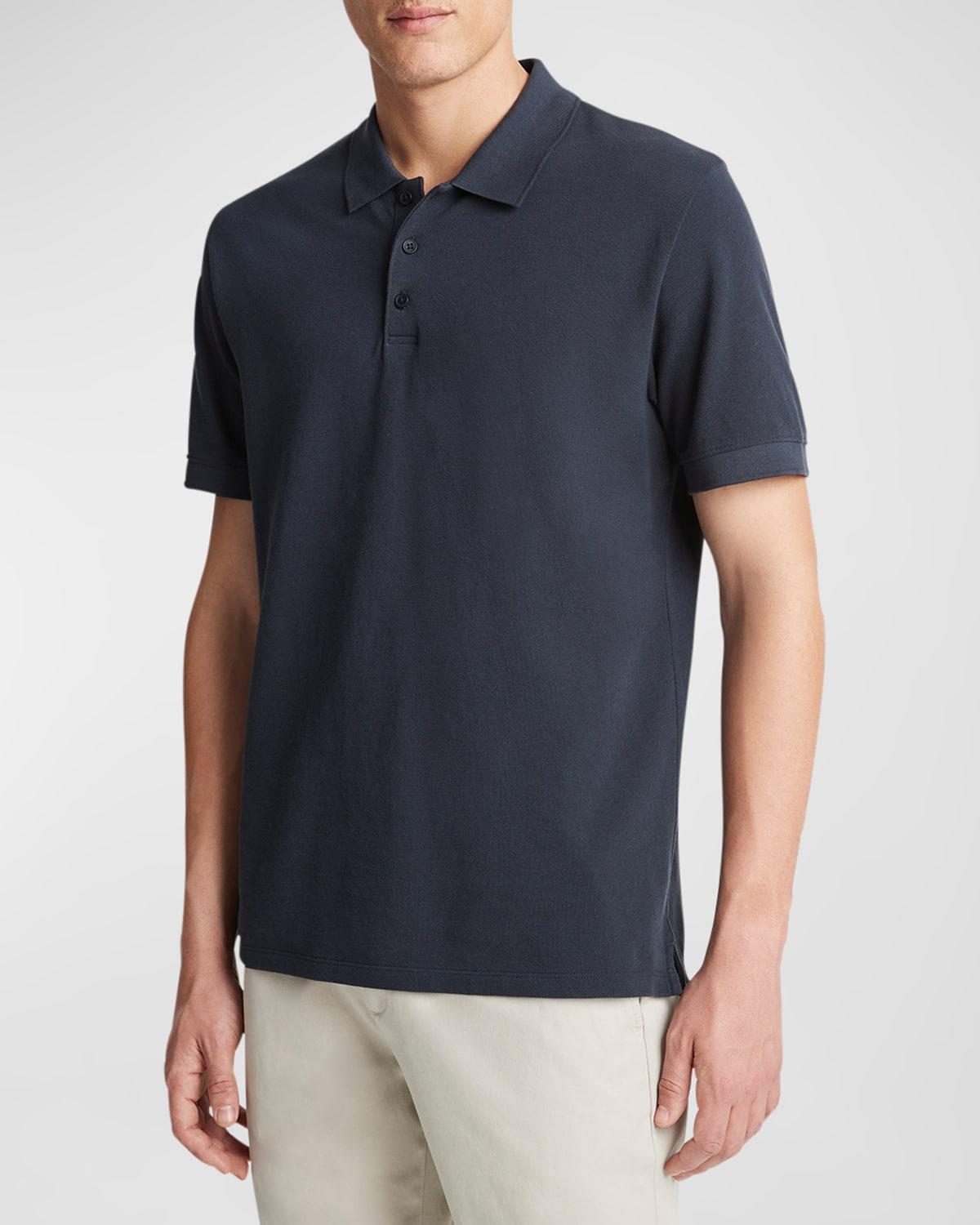 Mens Cotton Piqu Polo Shirt, Optic White, Size XS Vince Product Image