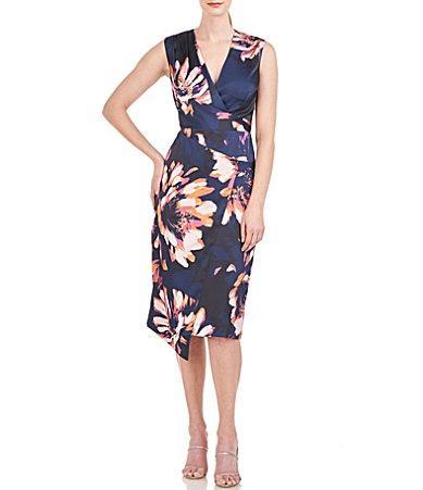 Womens Gretel Floral Wrap Midi-Dress Product Image