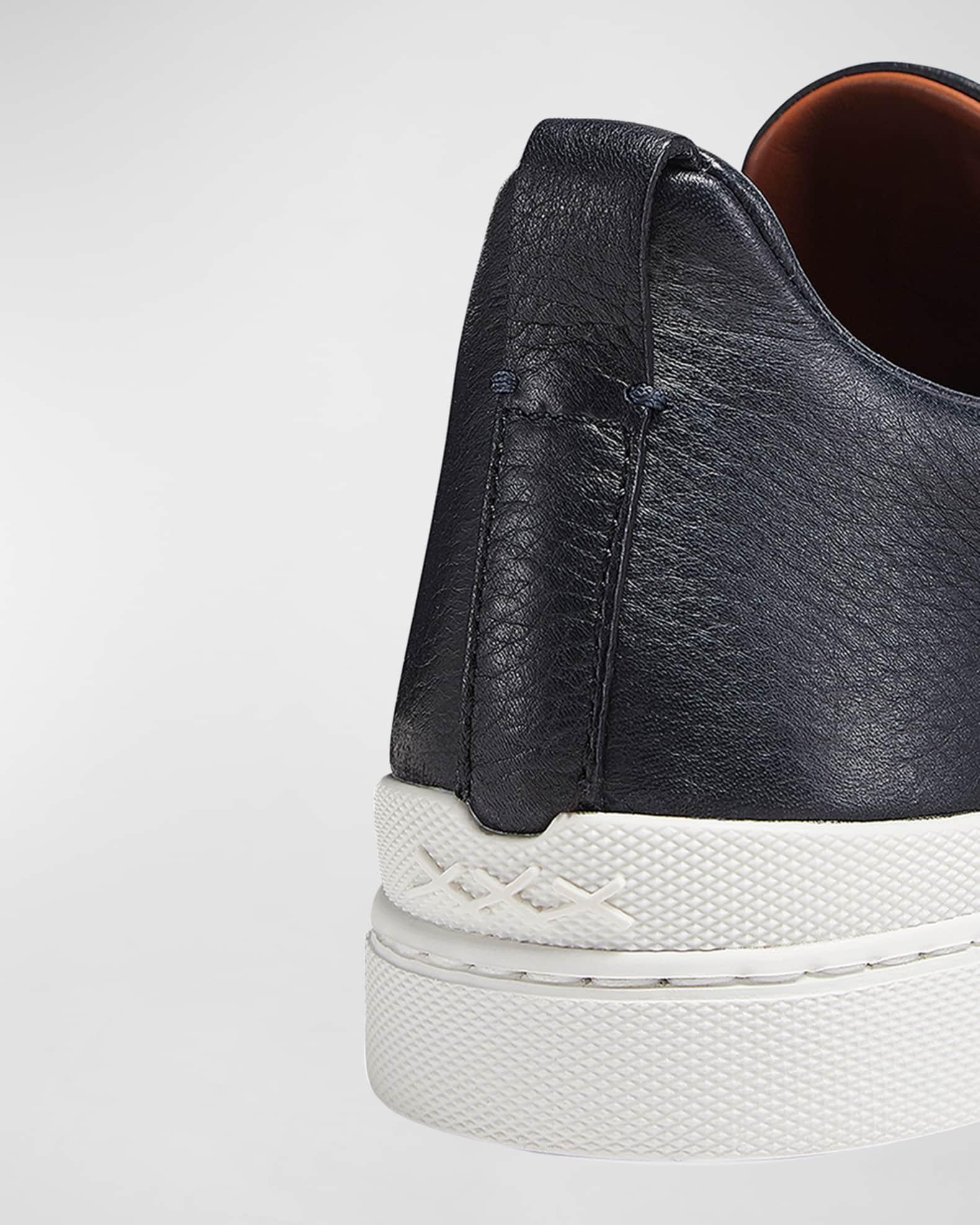 Men's Triple Stitch Deerskin Leather Sneakers Product Image