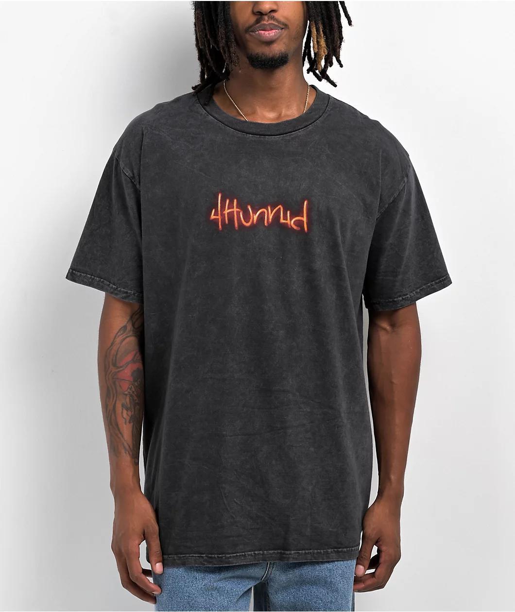 4Hunnid 4 Of A Kind Black Wash T-Shirt Product Image