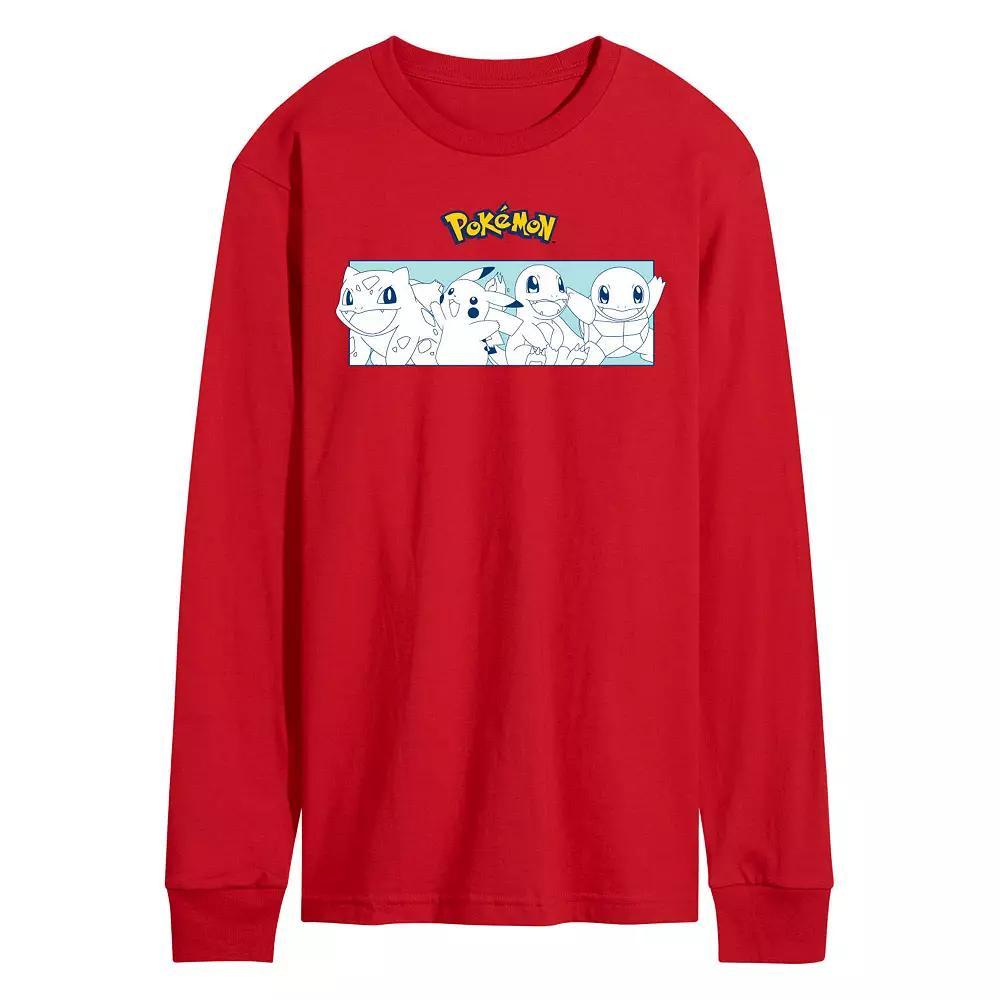 Men's Pokemon Starters Long Sleeve Graphic Tee, Size: XL, Red Product Image