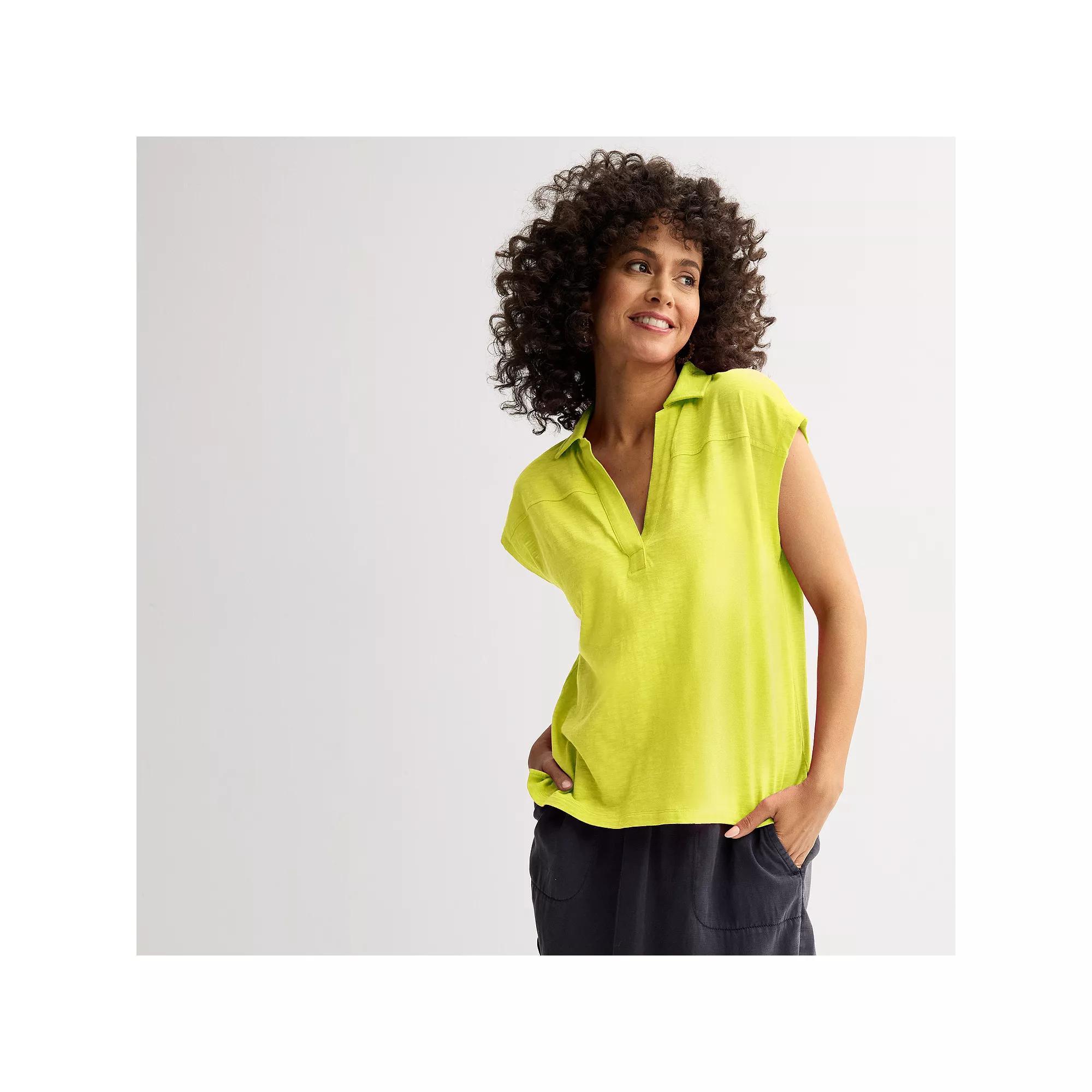 Women's Sonoma Goods For Life® Knit Utility Shirt, Size: XL, Yellow Daisy Product Image