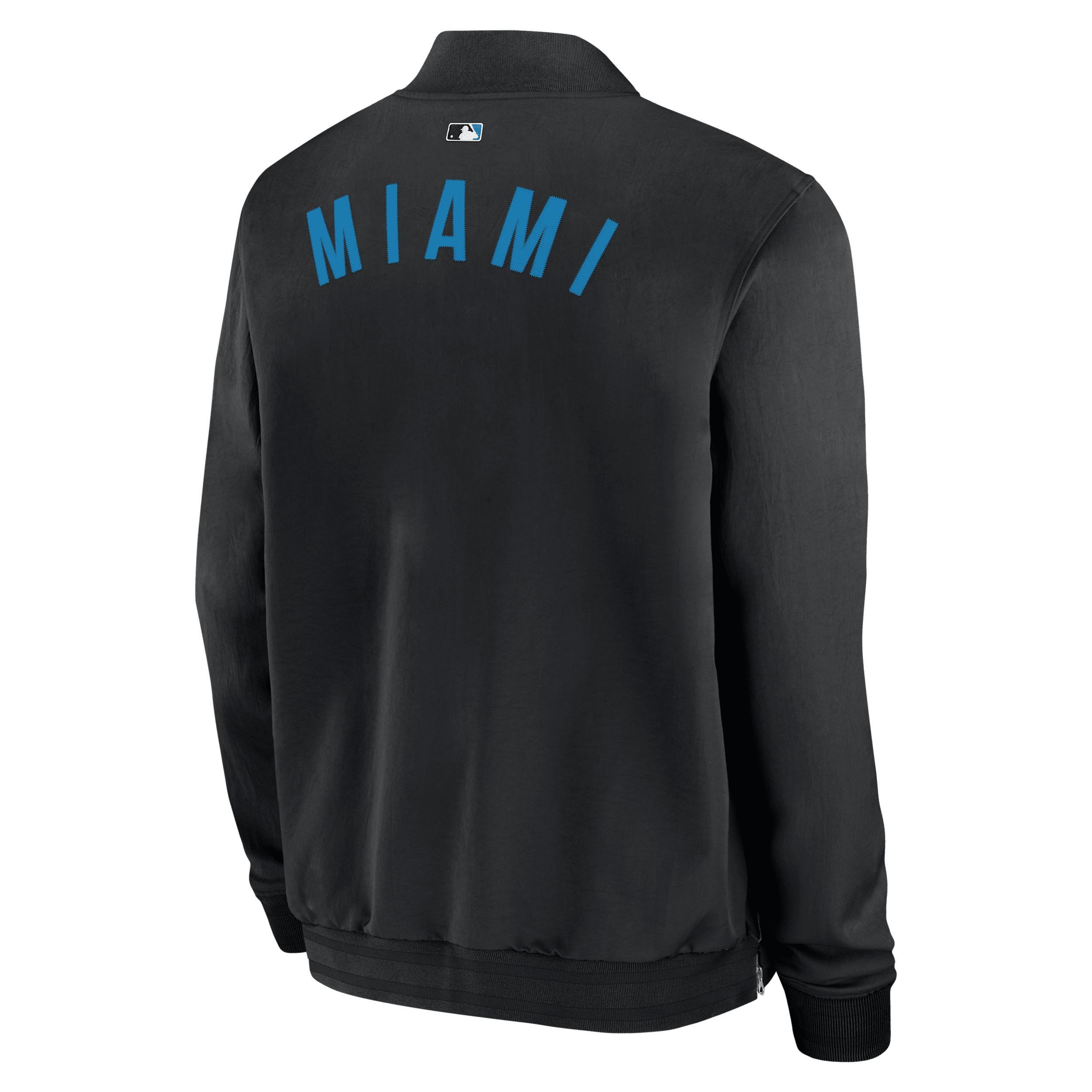 Chicago Cubs Authentic Collection Dugout Nike Men's MLB Full-Zip Bomber Jacket Product Image