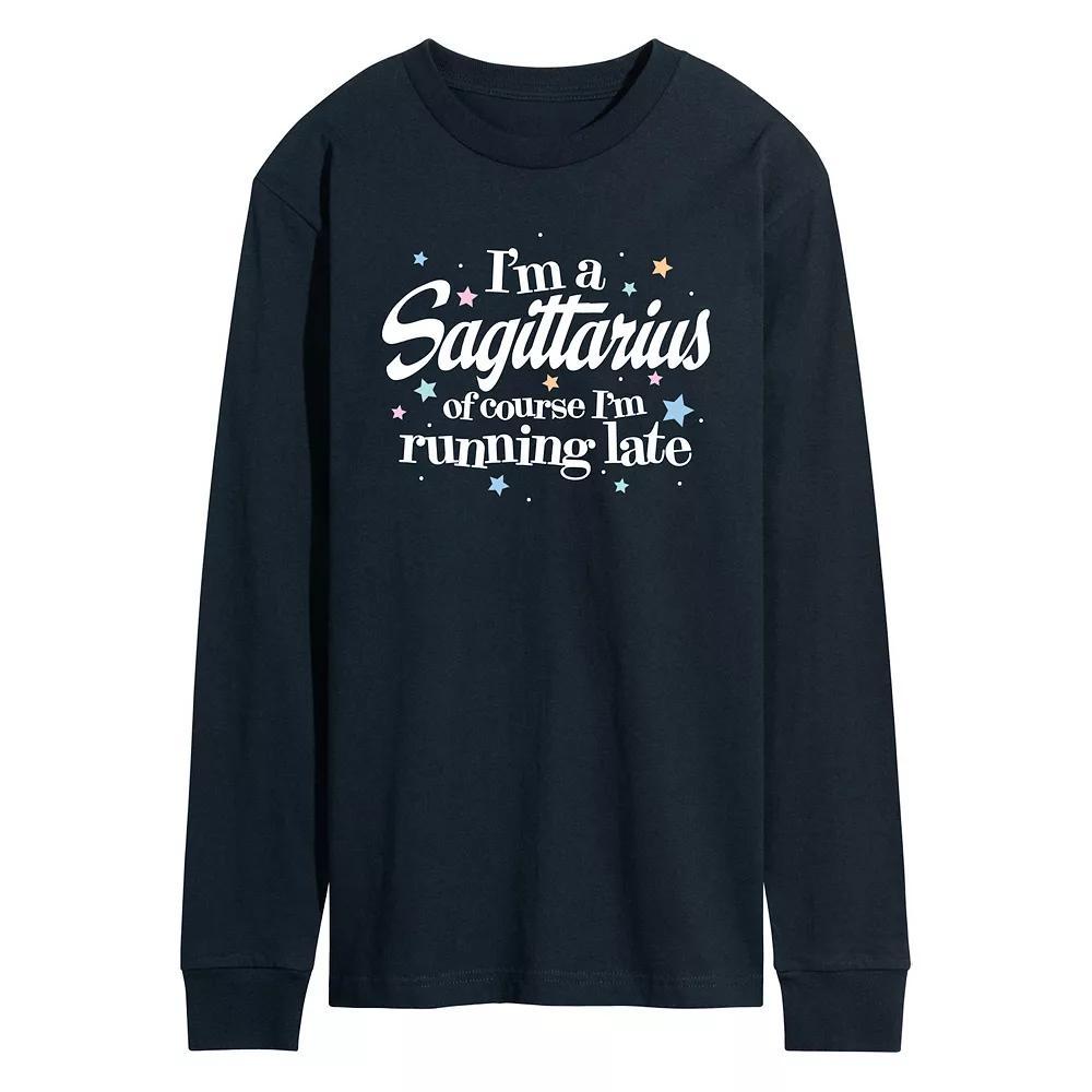 Men's I'm A Sagittarius Long Sleeve Graphic Tee, Size: XL, Blue Product Image