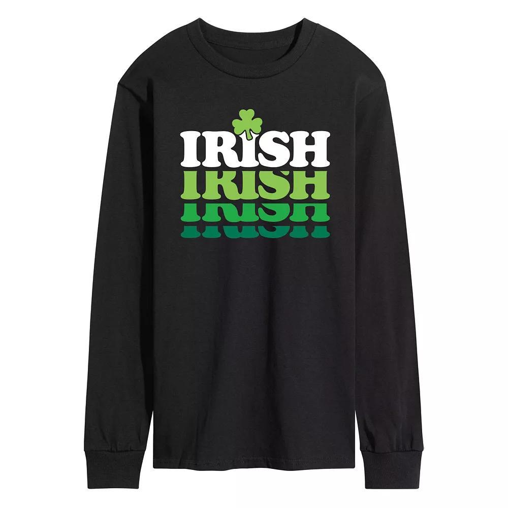 Mens Irish Retro Repeat Long Sleeve Graphic Tee Product Image