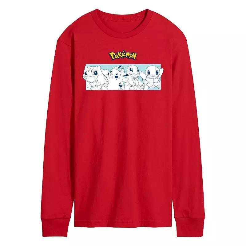 Men's Pokemon Starters Long Sleeve Graphic Tee, Size: XL, Red Product Image