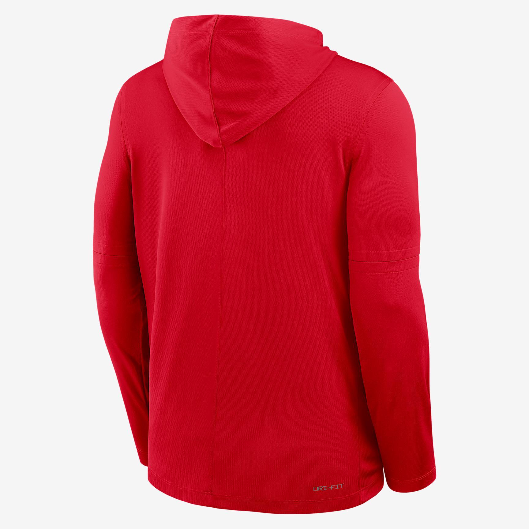 Ohio State Sideline Men's Nike Dri-FIT College Long-Sleeve Hooded Top Product Image