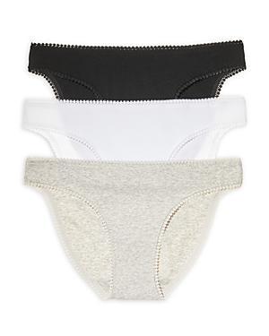 On Gossamer Cabana Cotton Blend Stretch Hip Bikinis, Set of 3 Product Image