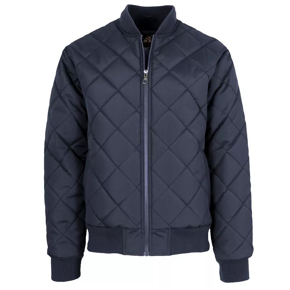 Men's Spire by Galaxy Heavyweight Quilted Bomber Jacket, Size: Medium, Blue Product Image