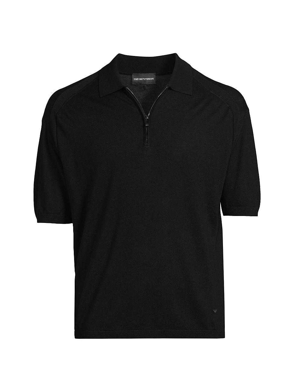 Men's Knit Quarter-Zip Polo Shirt Product Image