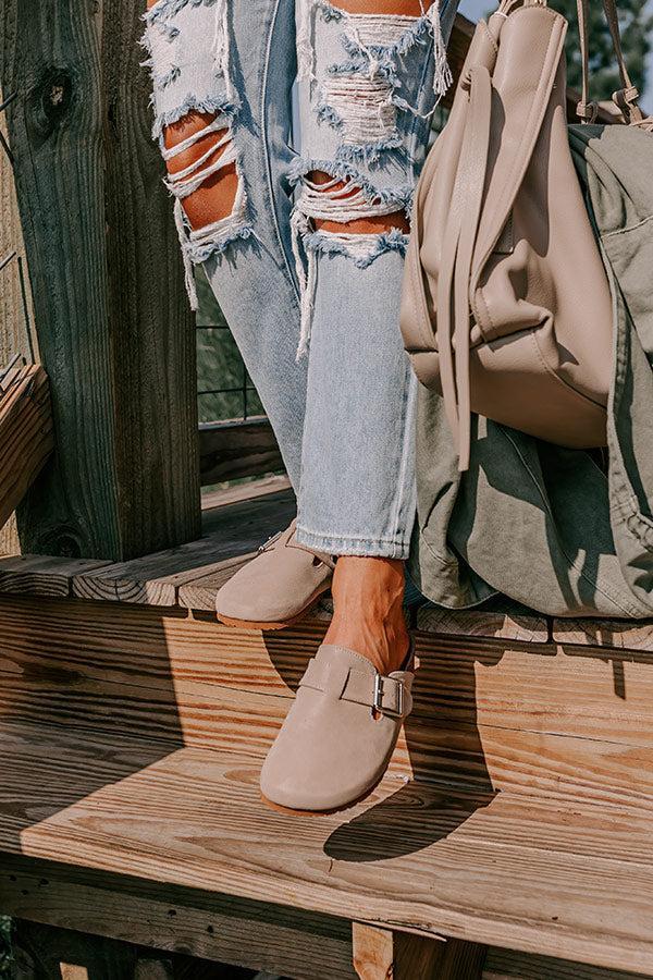 The Carolina Nubuck Clog In Warm Taupe Product Image