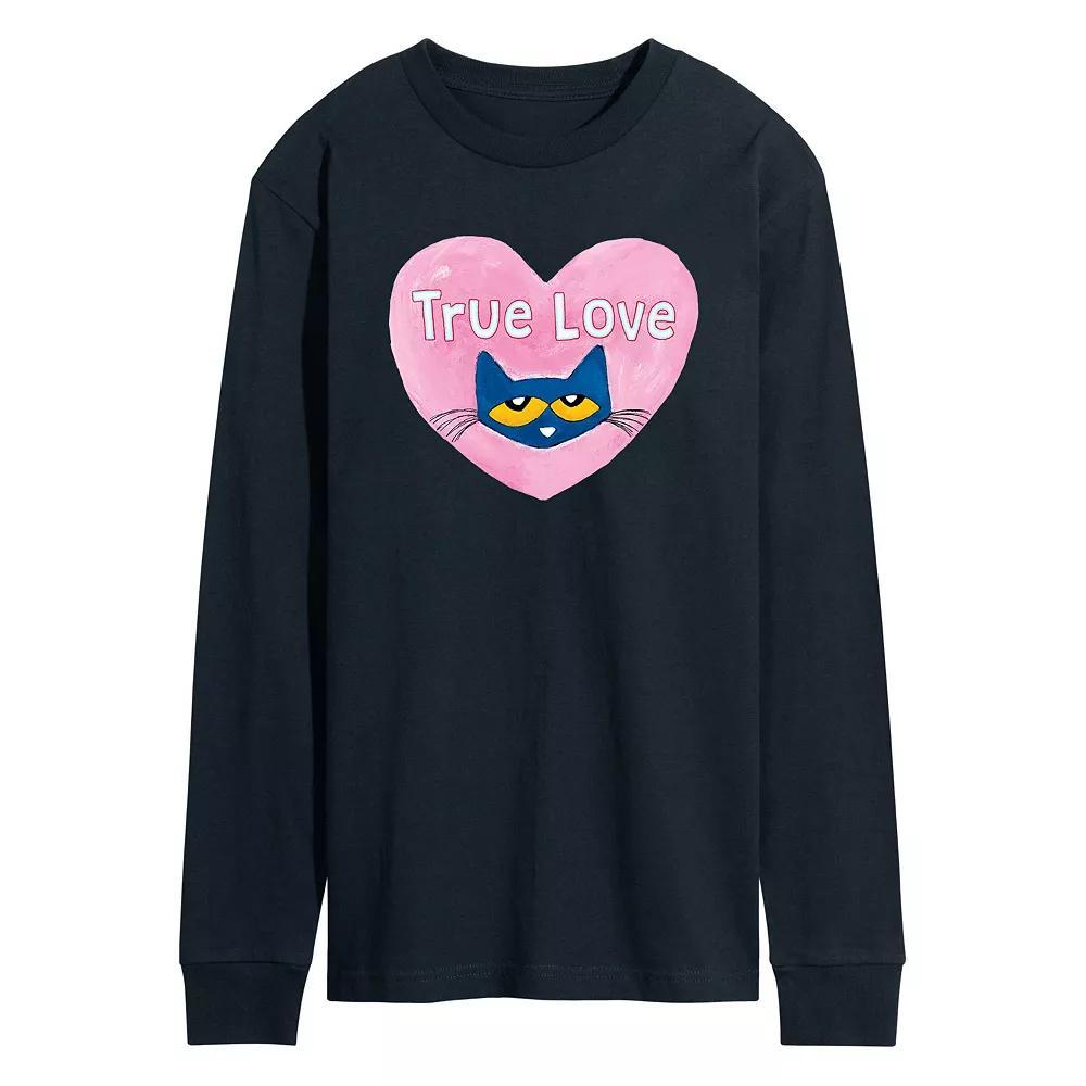 Mens Pete the Cat True Love Long-Sleeve Tee Blue Product Image
