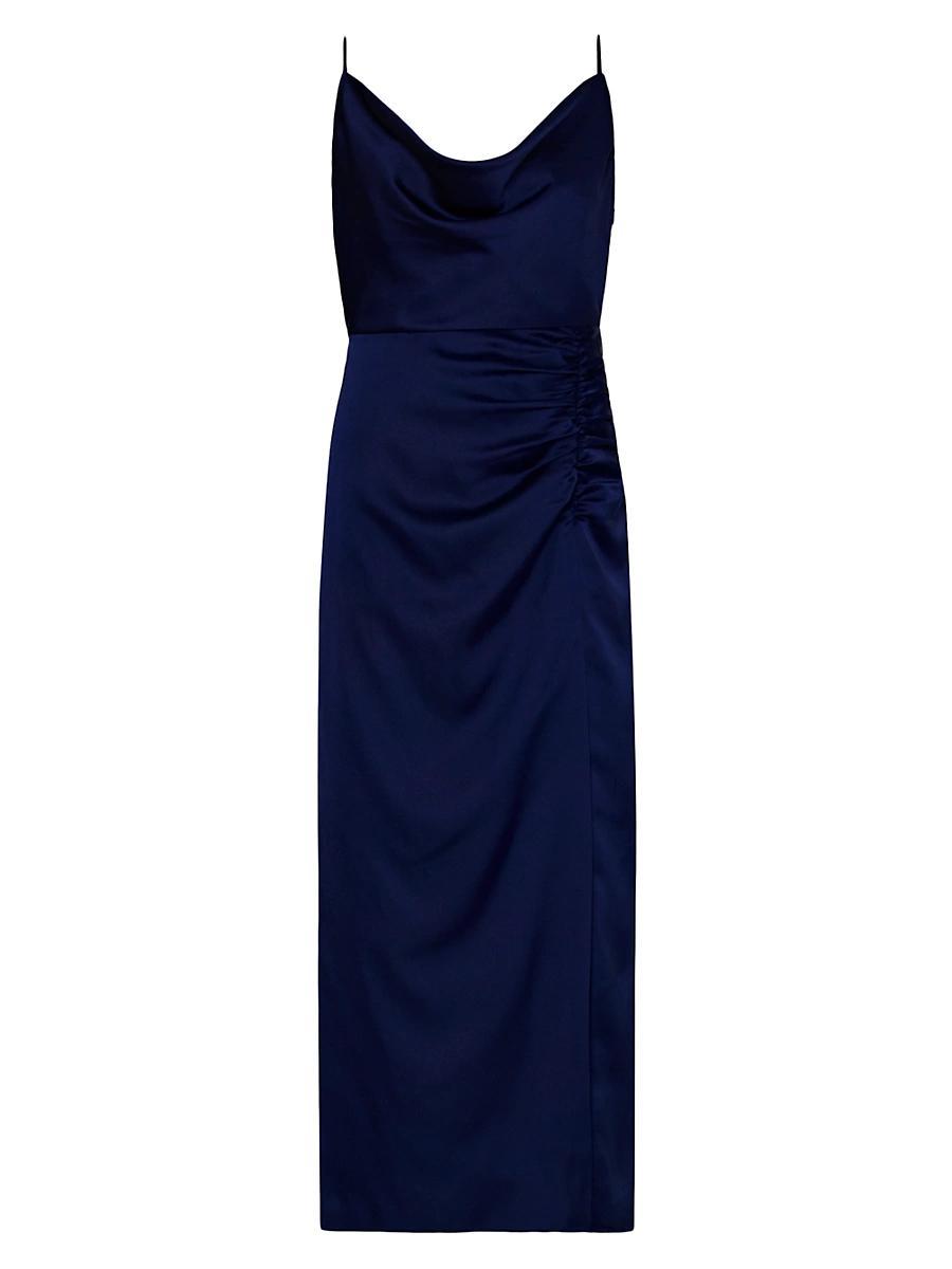 Milly Lilliana Ruched Midi Slip Dress Product Image
