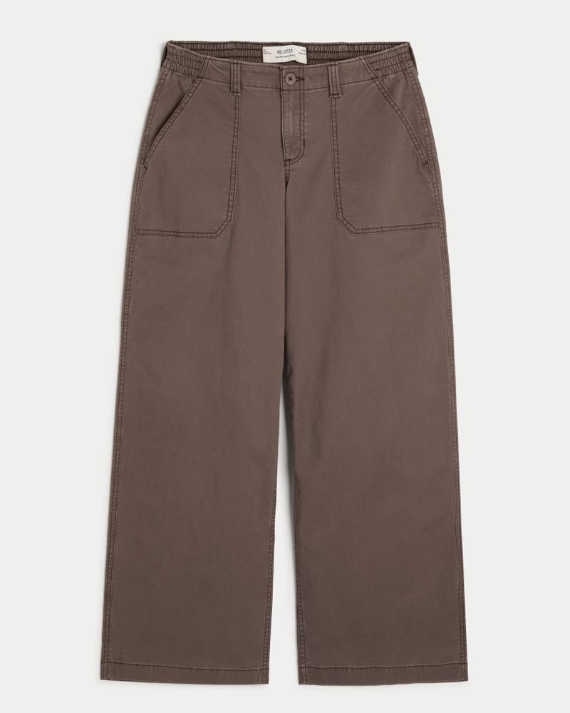 Low-Rise Twill Super Baggy Pants Product Image