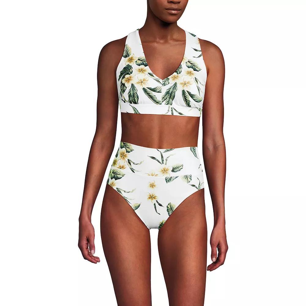 Women's Lands' End V-Neck Tankini & High Waisted Bottom 2-pc. Swimsuit Set, Size: Large, Black Product Image