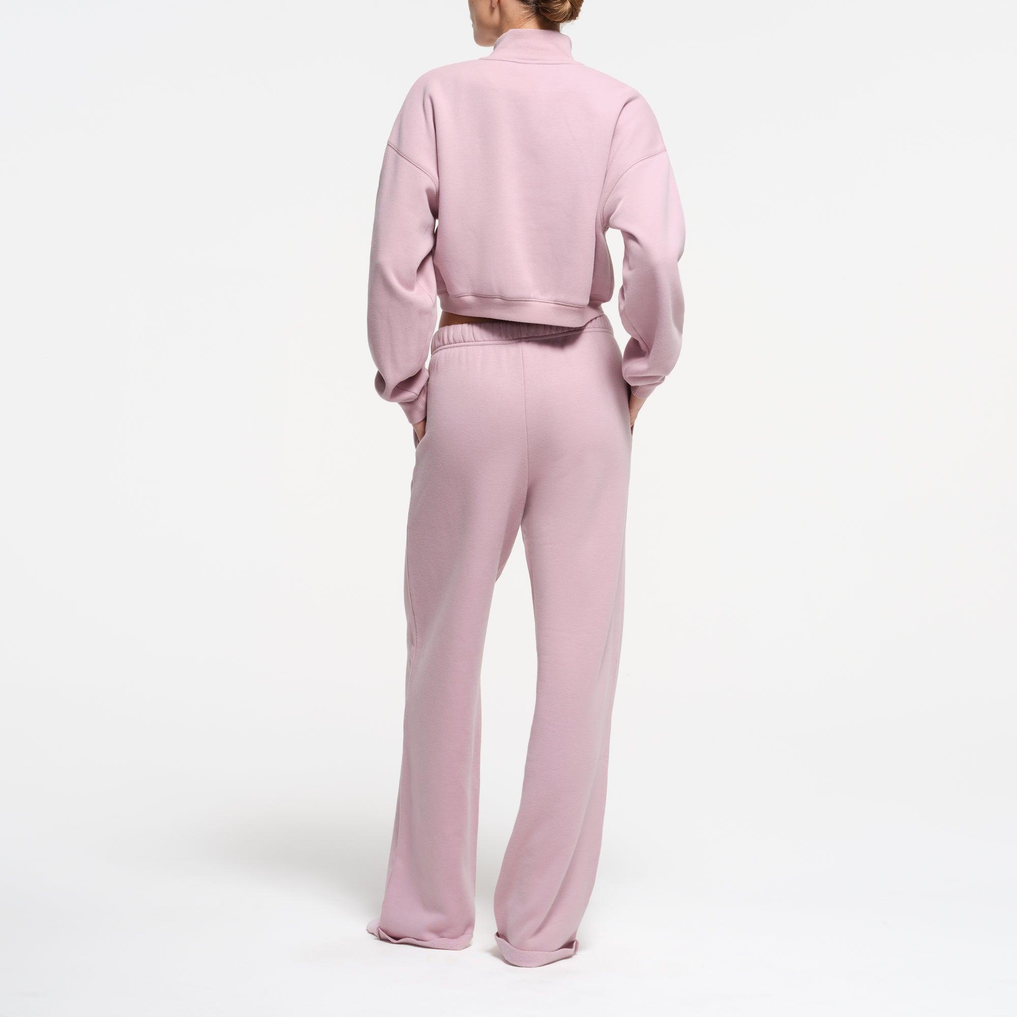 COTTON FLEECE CROPPED HALF ZIP PULLOVER | DUSK Product Image