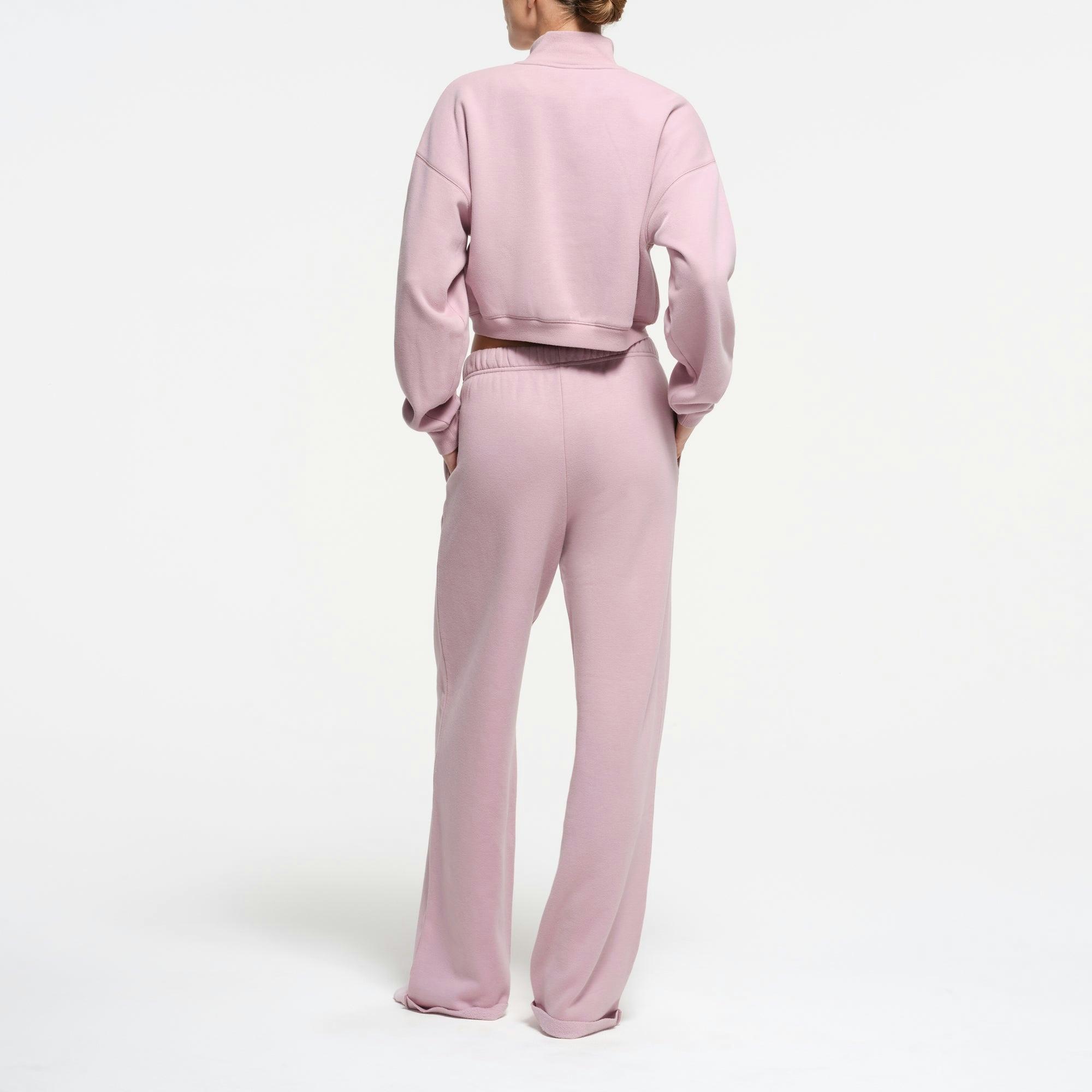 COTTON FLEECE CROPPED HALF ZIP PULLOVER | DUSK Product Image