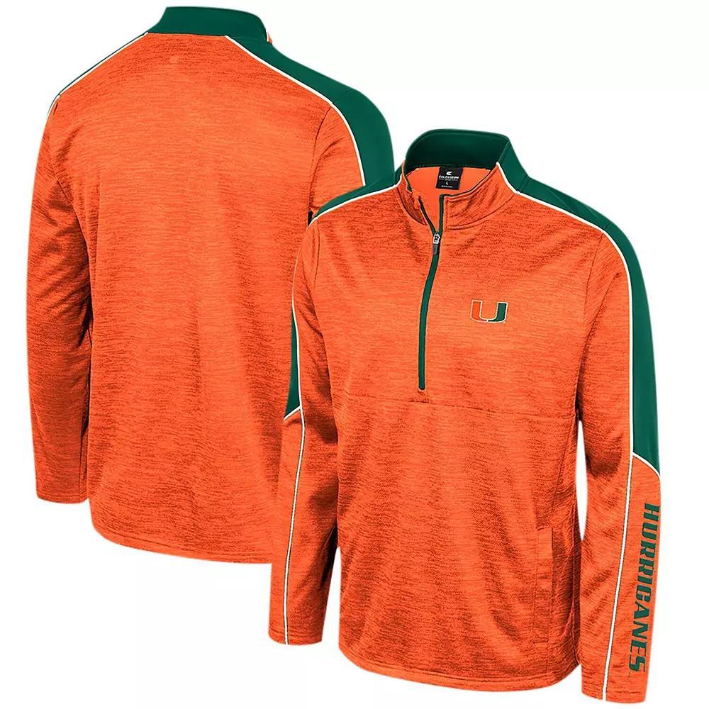 Mens Colosseum Miami Hurricanes Marled Half-Zip Jacket Product Image