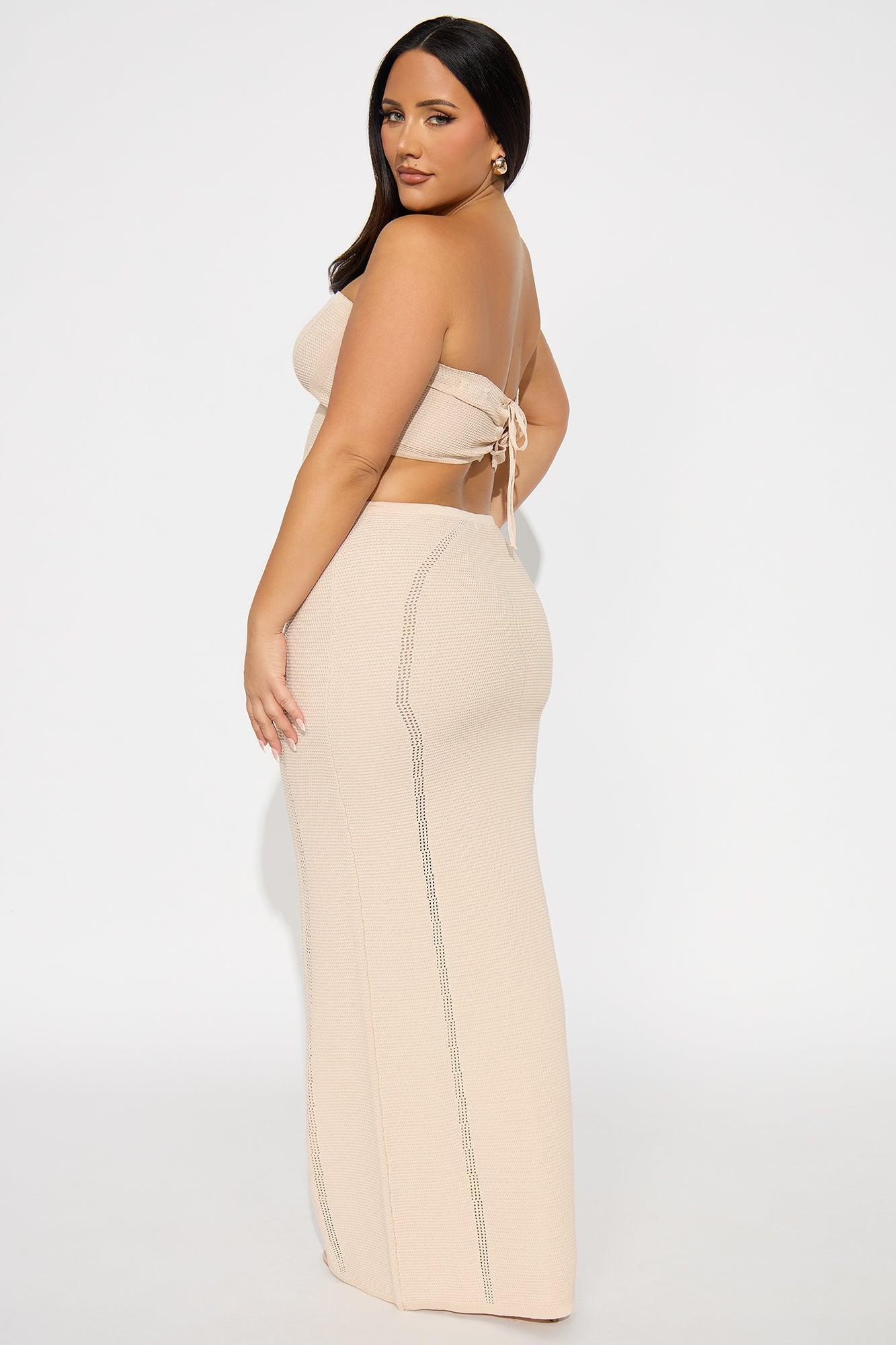 Lyla Crochet Maxi Skirt Set - Cream Product Image