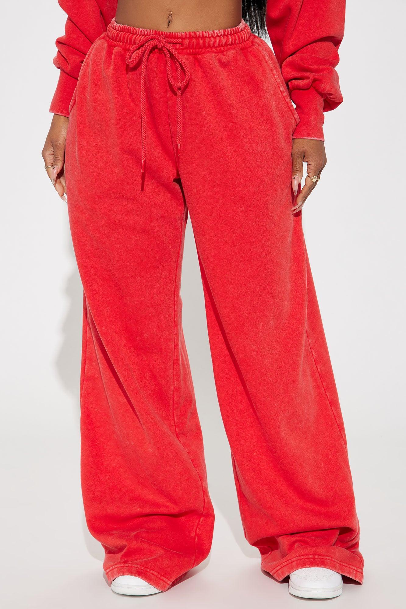 Rested Lounge Wide Leg Jogger - Red Product Image