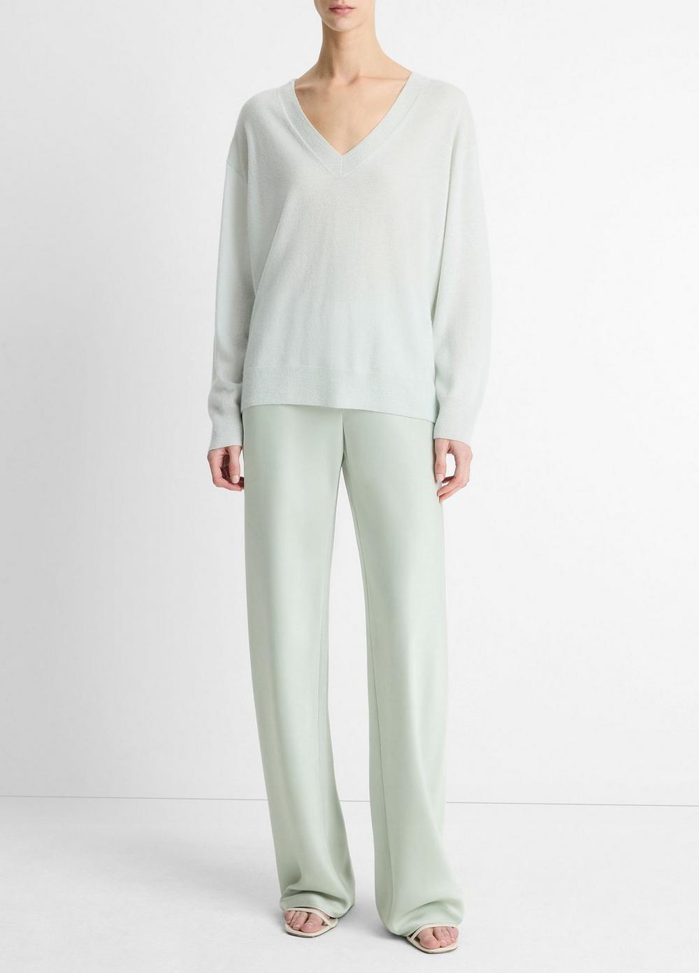 Cashmere-Silk Deep V-Neck Sweater Product Image