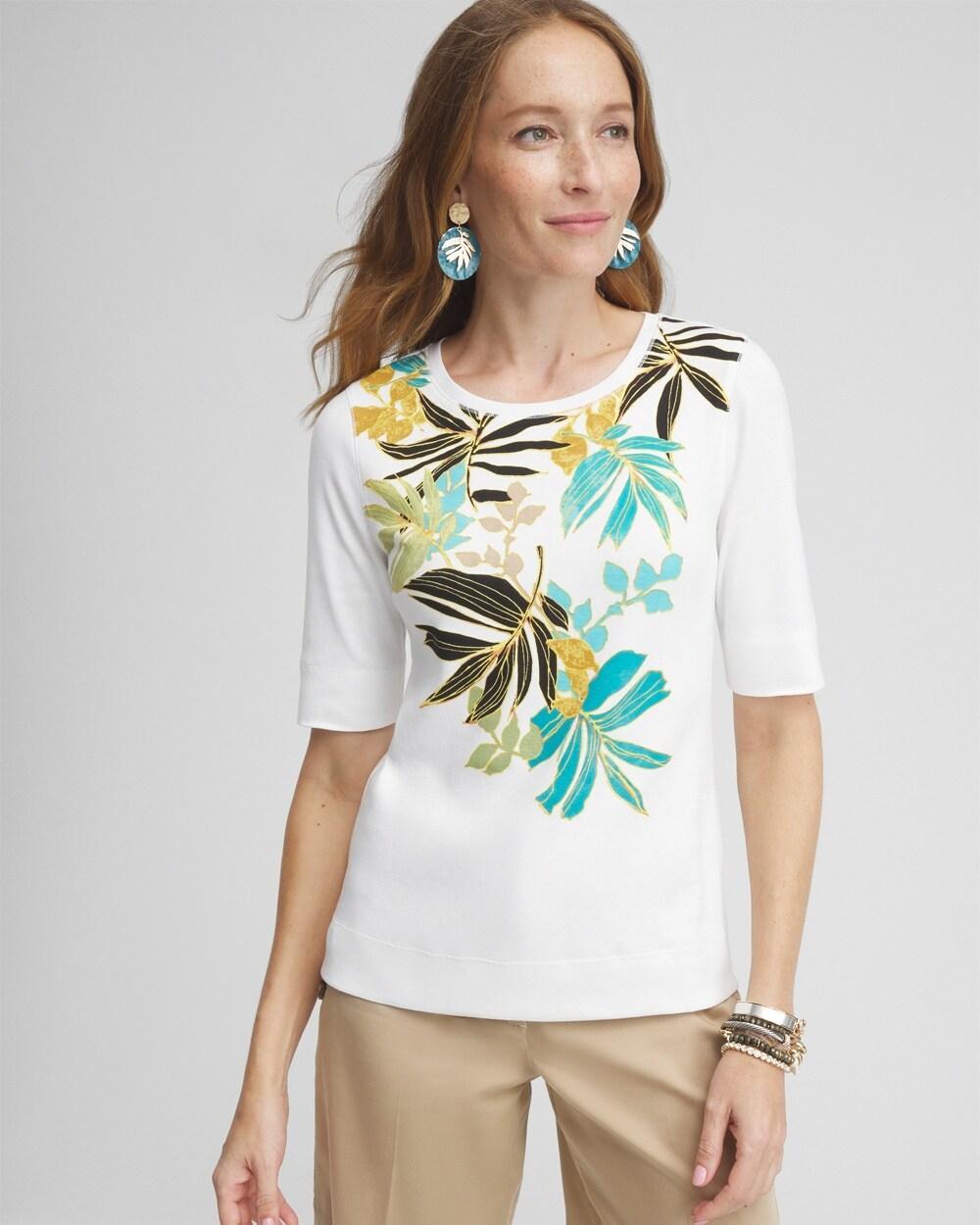 Placed Palms Jewel Neck Tee Product Image