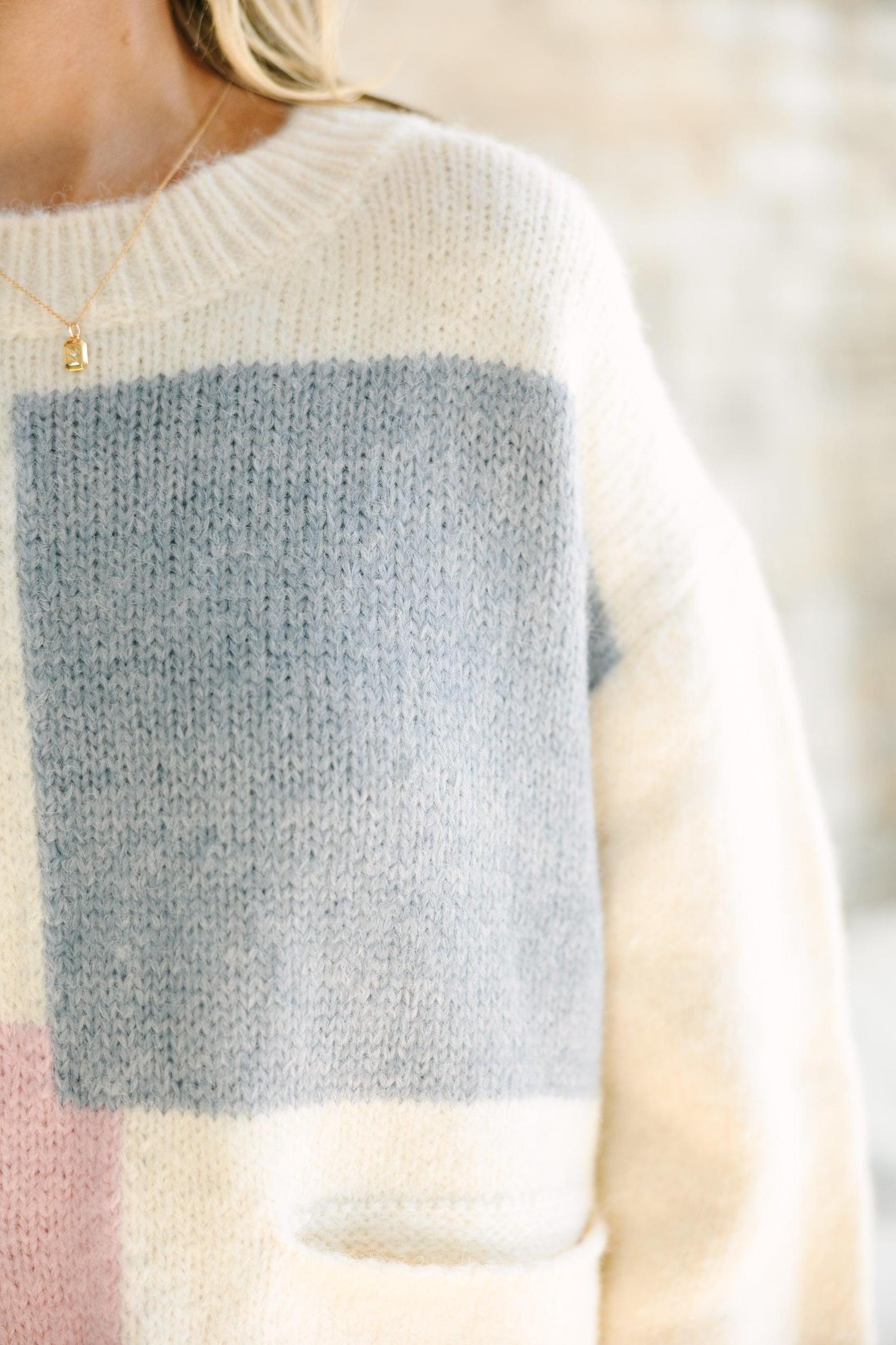 Can't Wait Mauve Pink Colorblock Sweater Female Product Image