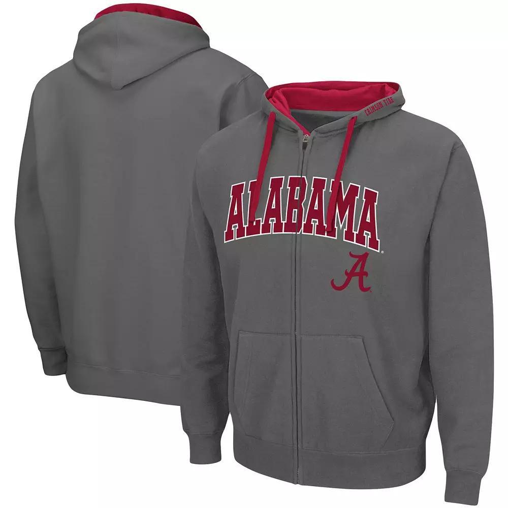 Mens Colosseum Charcoal Alabama Crimson Tide Big & Tall Full-Zip Hoodie Product Image