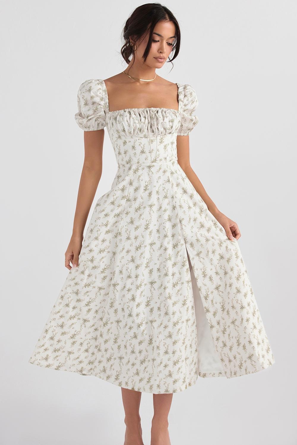 Tallulah  garden print puff sleeve midi sundress Product Image