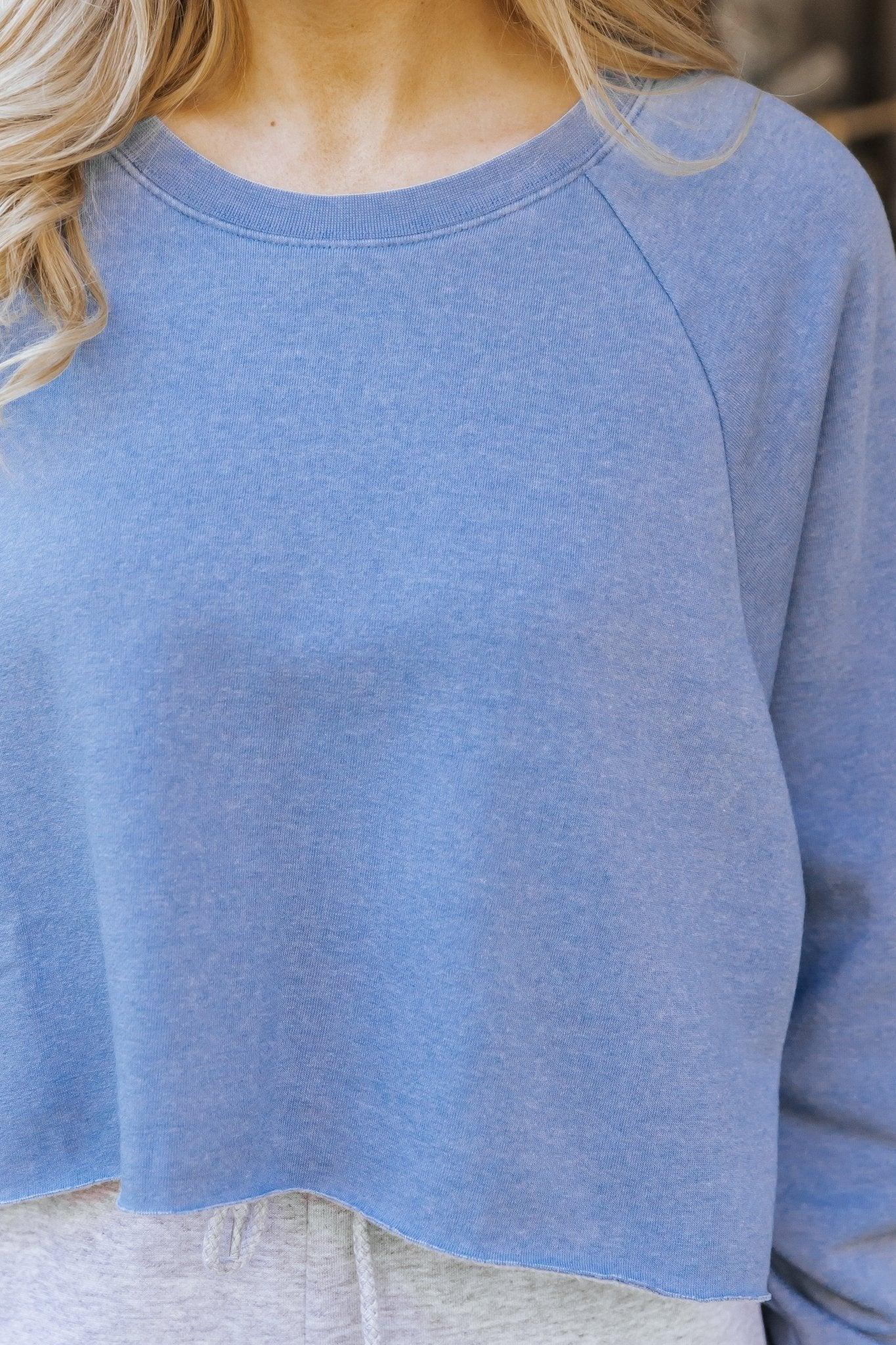 Jenna Blue Fleece Sweatshirt - FINAL SALE Product Image