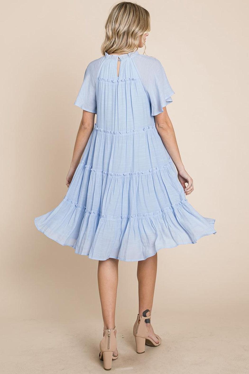 Tiered Babydoll Dress With Pockets Female Product Image