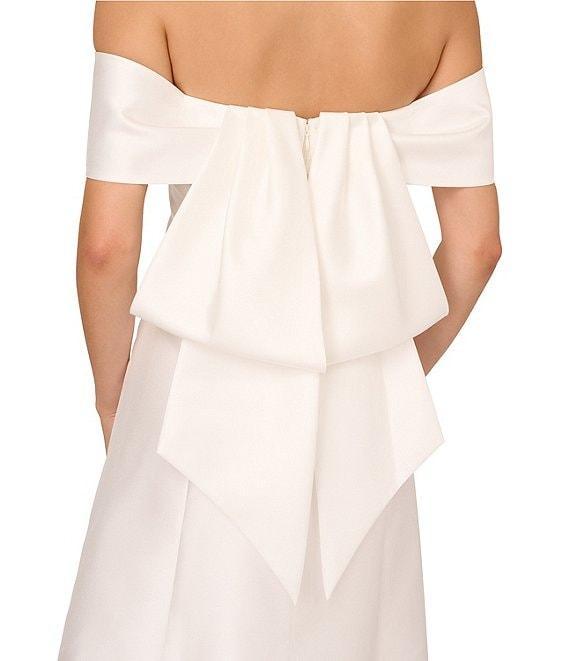 Adrianna Papell Mikado Off-the-Shoulder Oversized Bow Back A-Line Dress Product Image