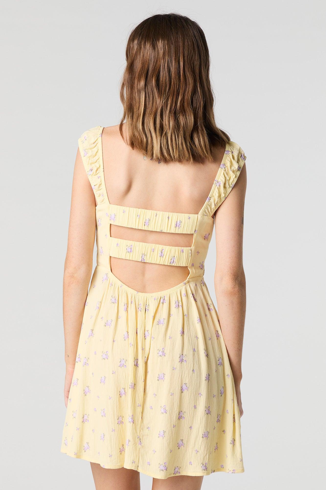 Cut-Out Back Milkmaid Mini Dress Female Product Image