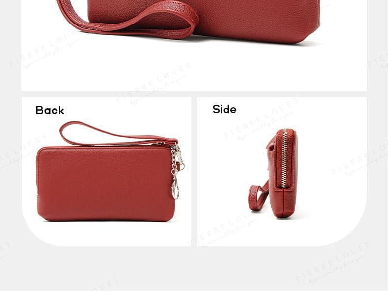 Plain Faux Leather Long Wallet Product Image