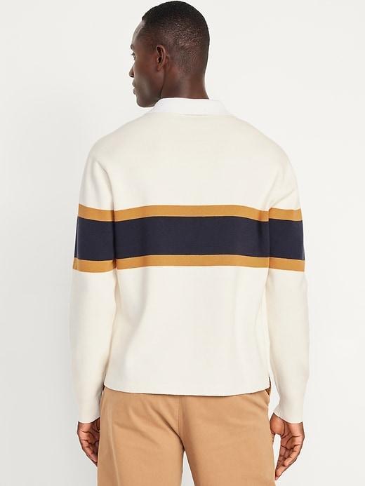 Rugby Stripe Polo Sweater Product Image