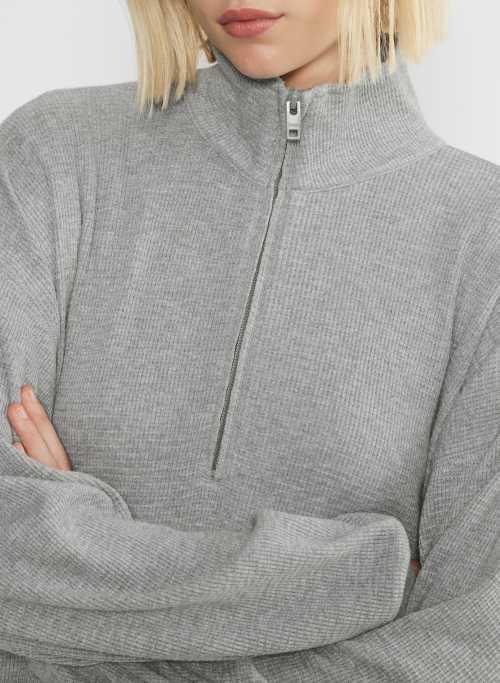 waffle 1/4 zip sweater Product Image