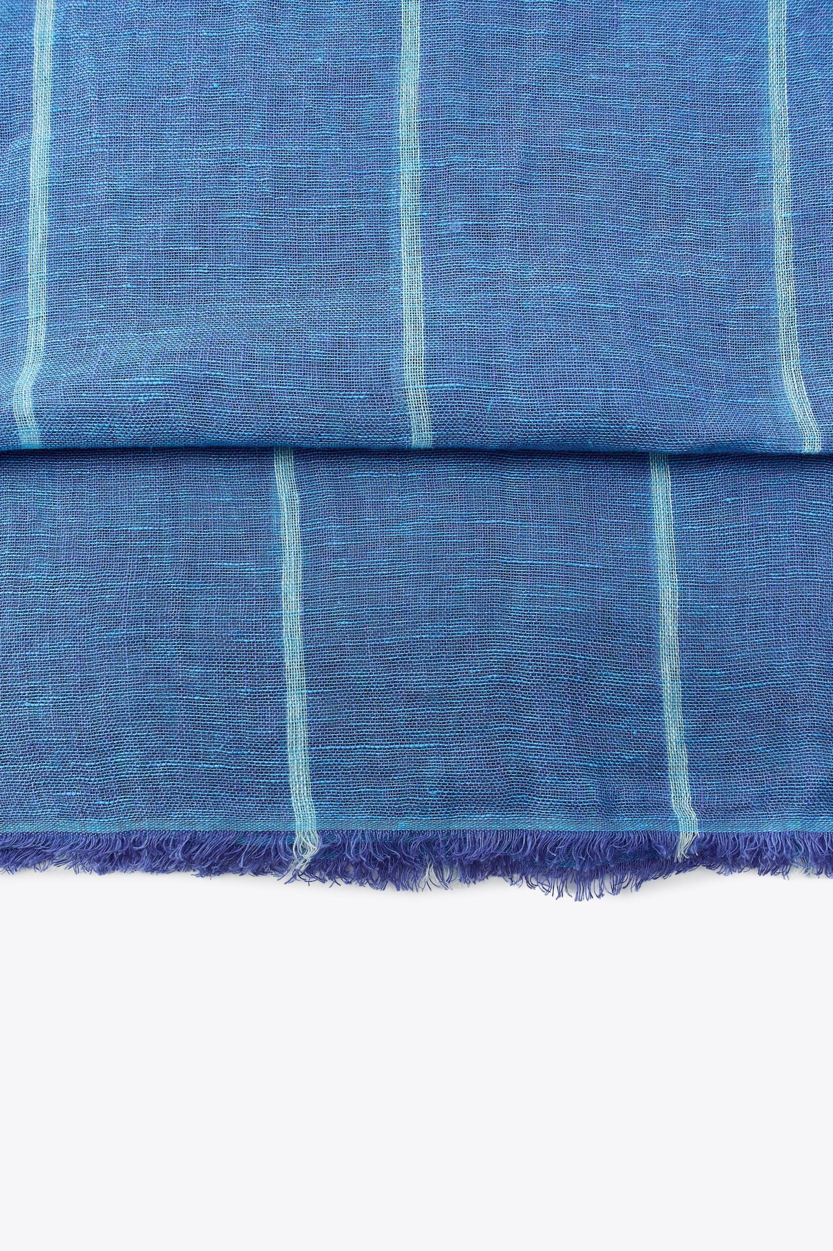 CONTRASTING STRIPED LINEN SCARF Product Image
