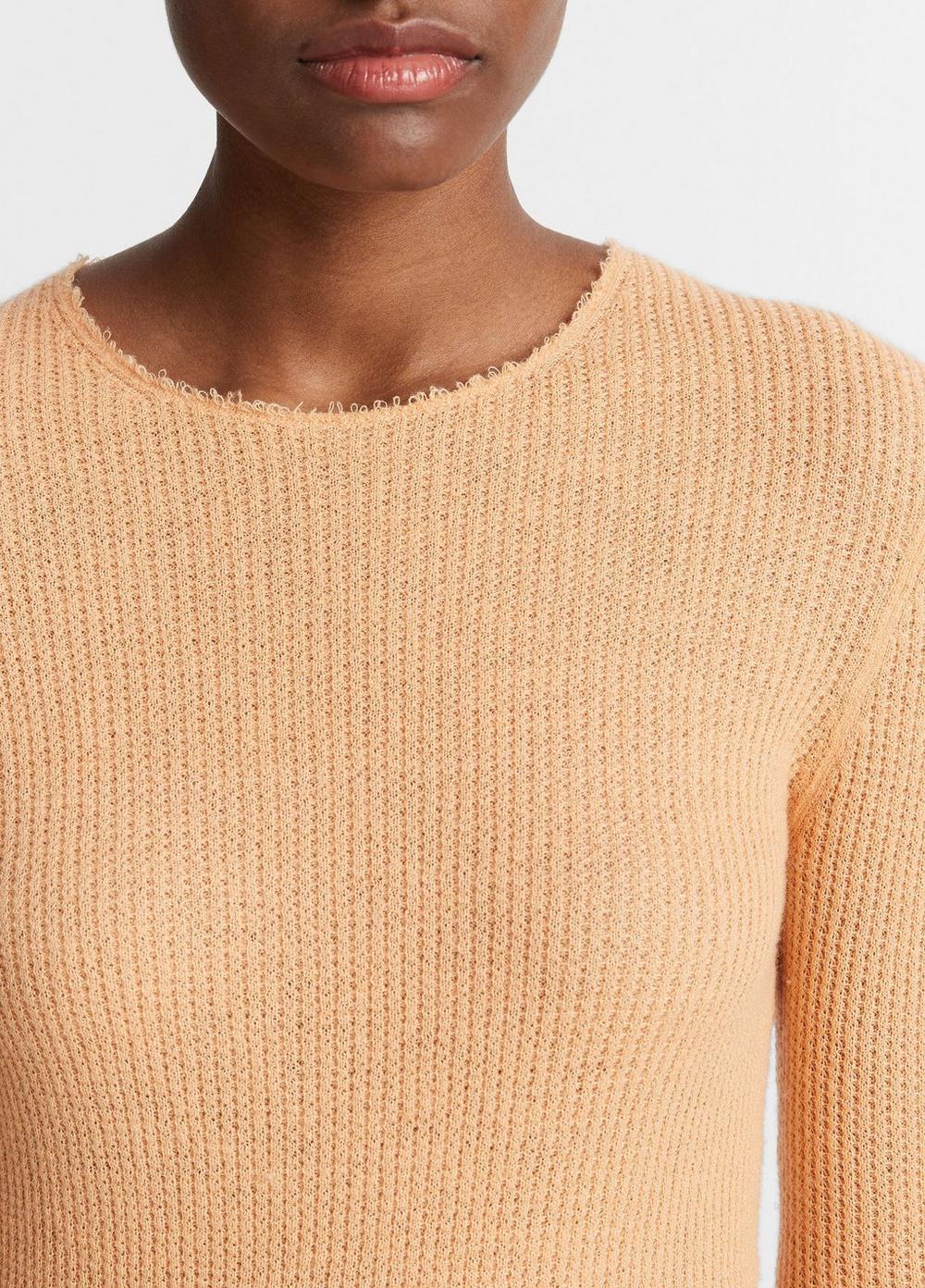Womens Waffle-stitched Cashmere-Silk Sweater, Cantaloupe, Size XS Vince Product Image