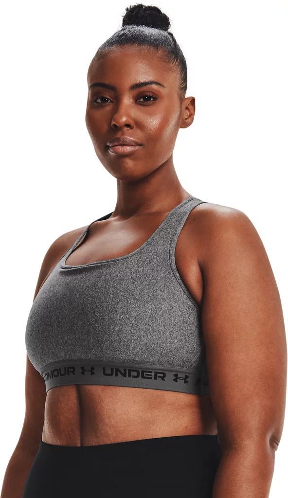 Under Armour Womens Armour Mid Crossback Heather Scoop Neck Sports Bra Product Image