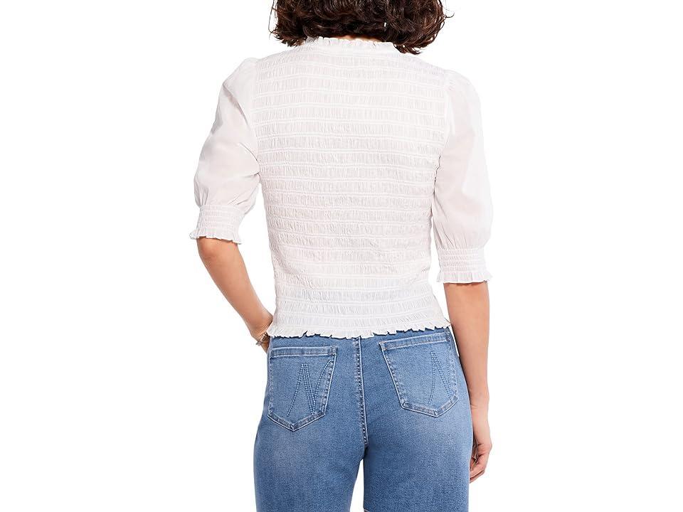 NIC+ZOE Cotton Lawn Smocked Top (Paper ) Women's Blouse Product Image