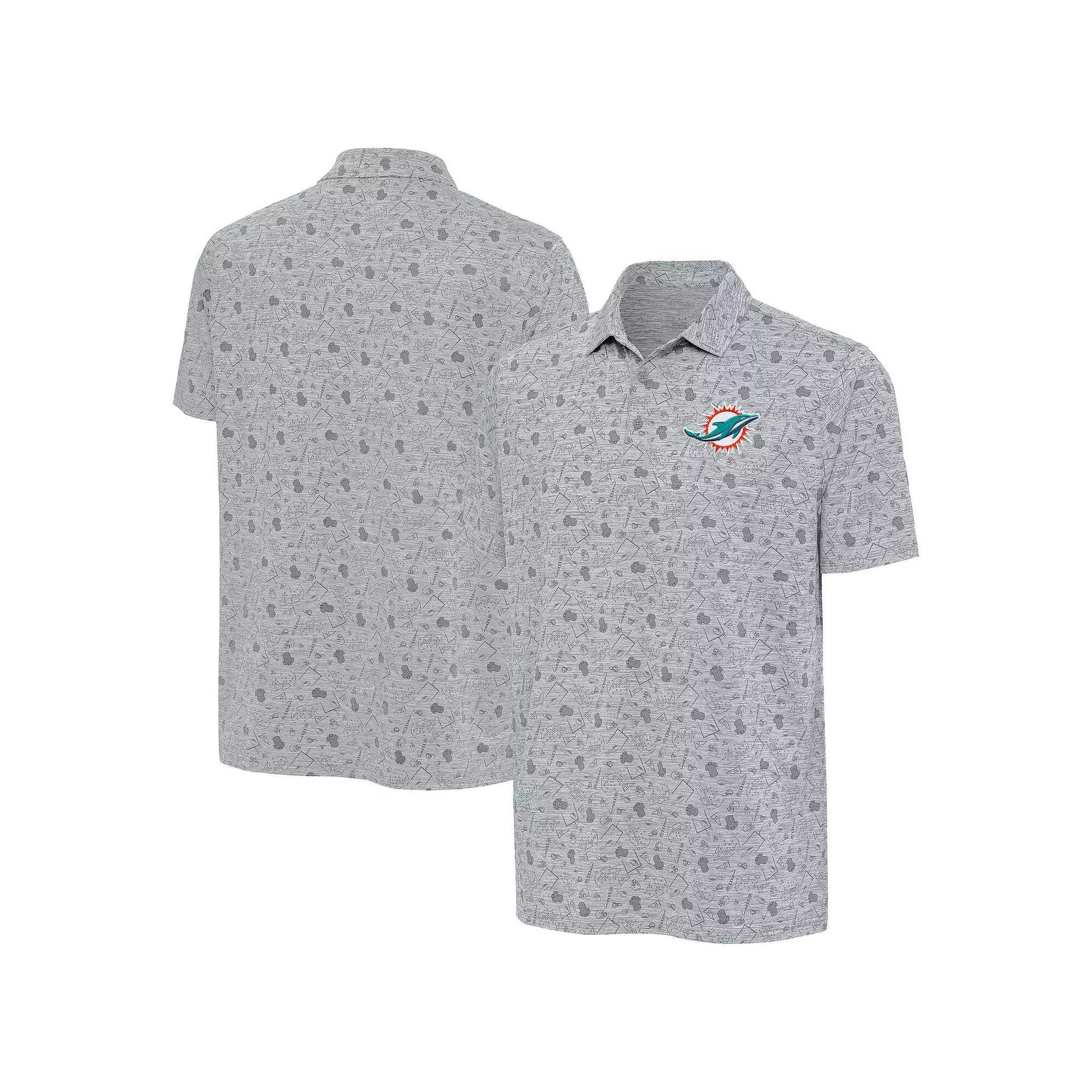 Men's Antigua Heather Gray Los Angeles Chargers Relentless Polo, Size: Large, Grey Product Image