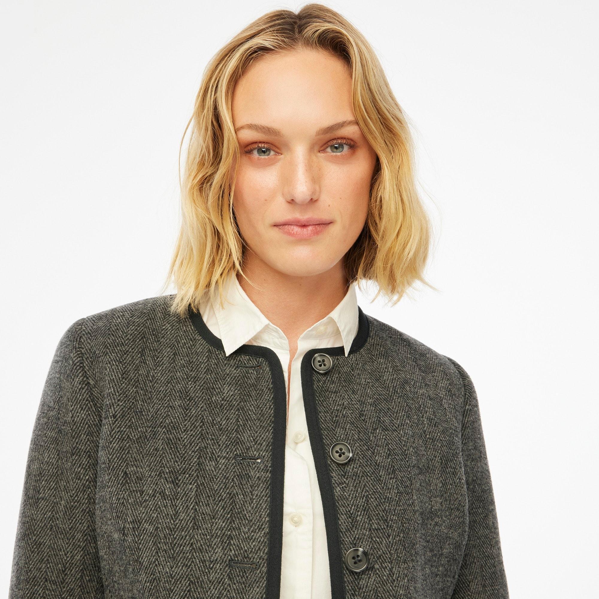 Wool-blend herringbone lady jacket Product Image