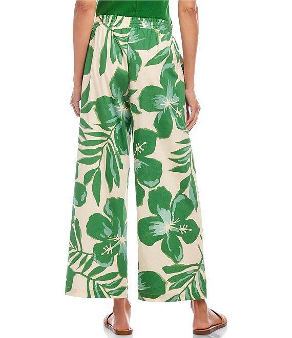Karen Kane Floral Poplin Drawstring Wide Leg Coordinating Ankle Pants Product Image